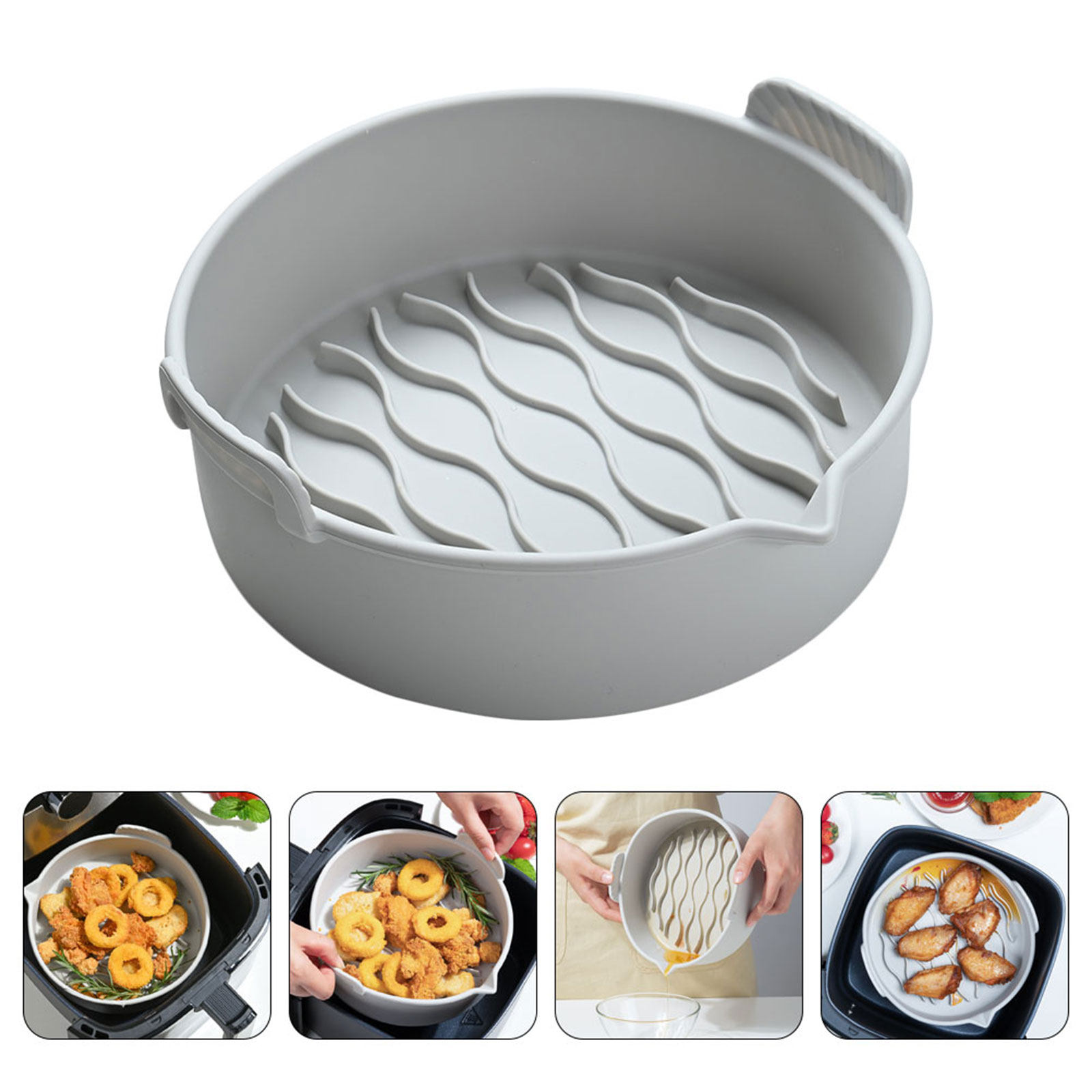 Air Fryer - بطانة سيليكون لقلاية الهواء المنزلية، صينية