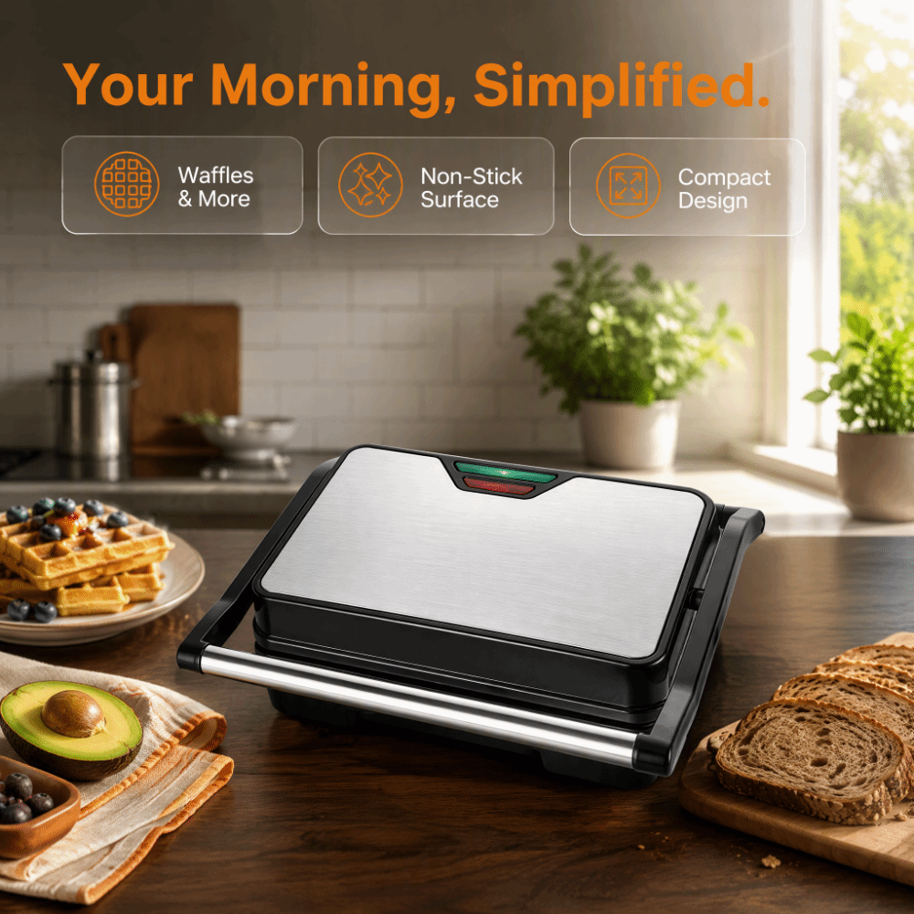 Toaster - محمصة ساندويتش غير لاصقة متعددة الوظائف،