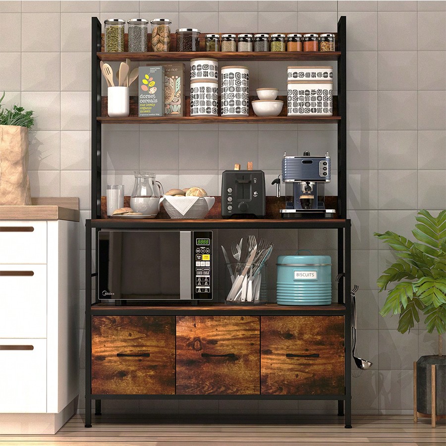 رف مطبخ للمخبوزات مع 3 سلال، ر - مراجعة Microwave Oven وسعره