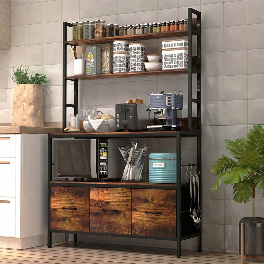 رف مطبخ للمخبوزات مع 3 سلال، ر - مراجعة Microwave Oven وسعره