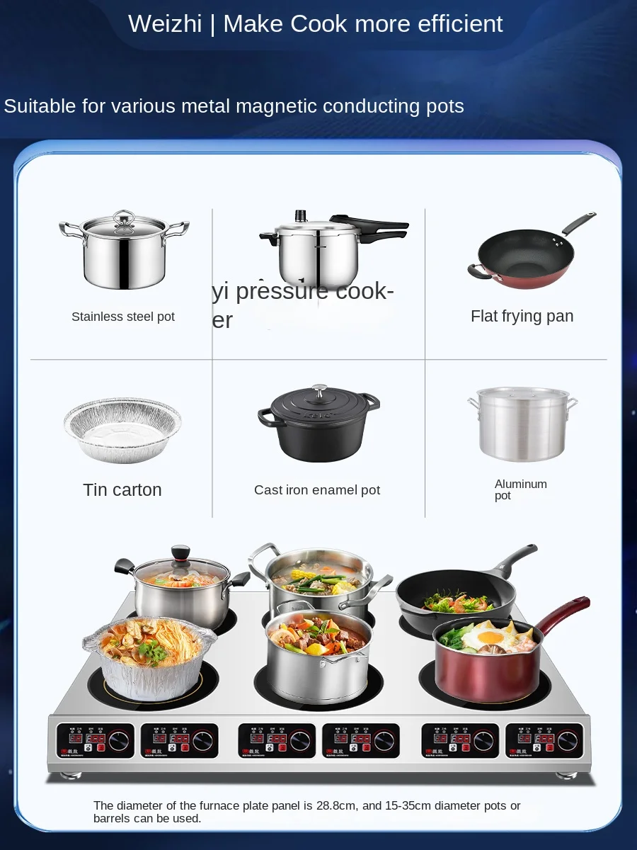 موقد حثي تجاري متعدد الرؤوس 35 - مراجعة Induction Cooker وسعره